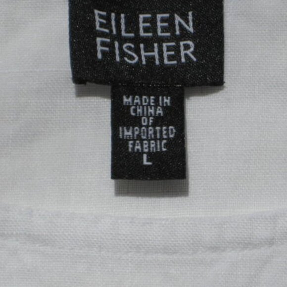 Eileen Fisher 100% Irish Linen Size Large L Sleeveless Tank Top White Excellent - Picture 2 of 6